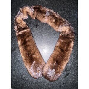 Vintage Brown Mink Fur Collar Stole 41”x3” Jack Savidusky's